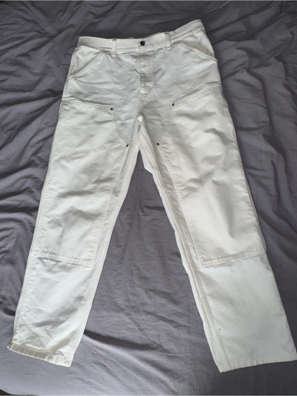 Carhartt WIP double Knee Wax Cream Pants MSRP $198